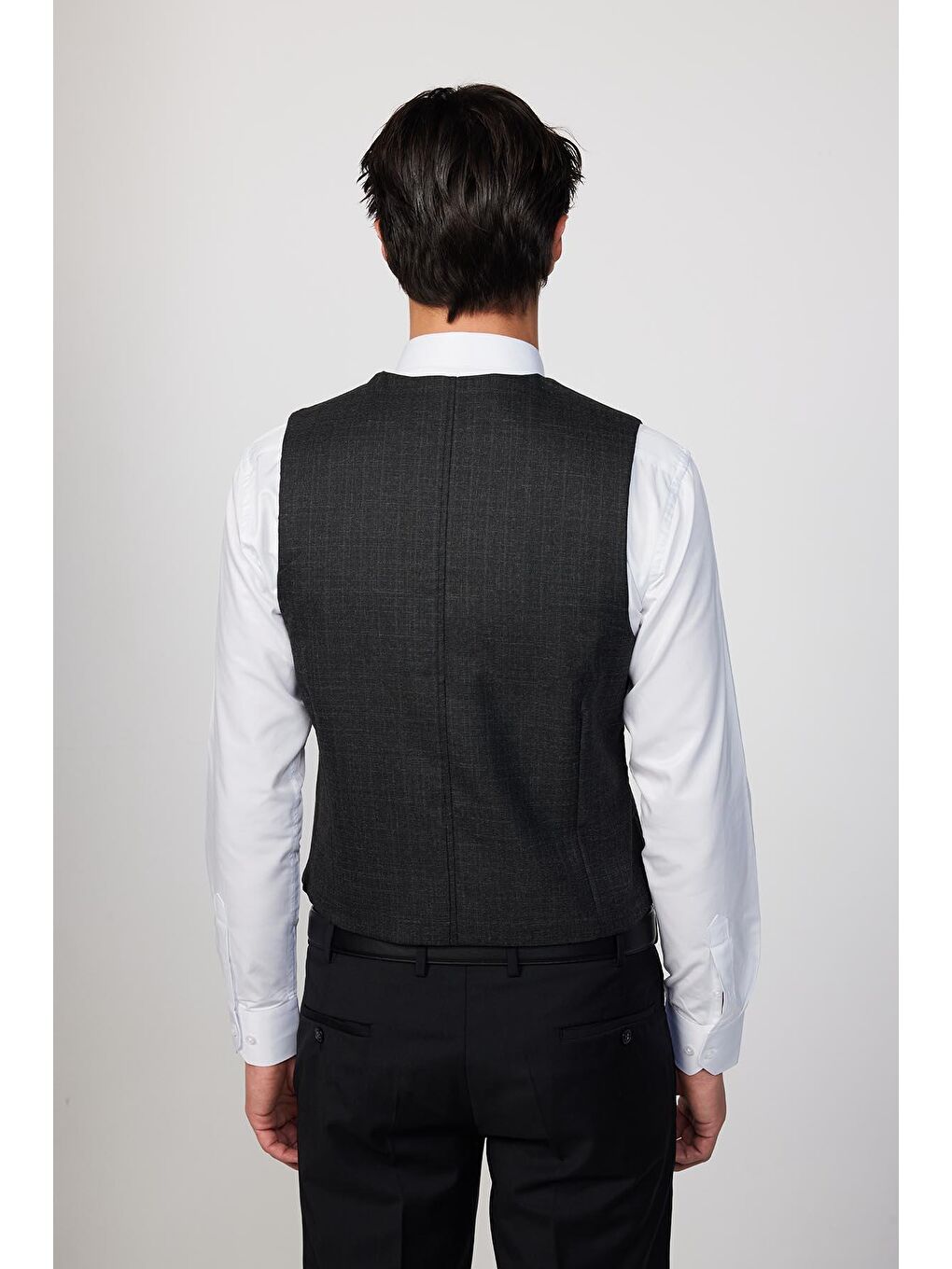 Slim Fit Dar Kesim Fleto Cep 4 Mevsim Siyah Erkek Yelek-4