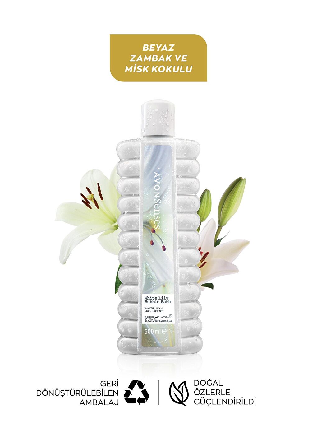 AVON Renksiz White Lily Zambak Banyo Köpüğü 500 Ml. Beşli Set - 2