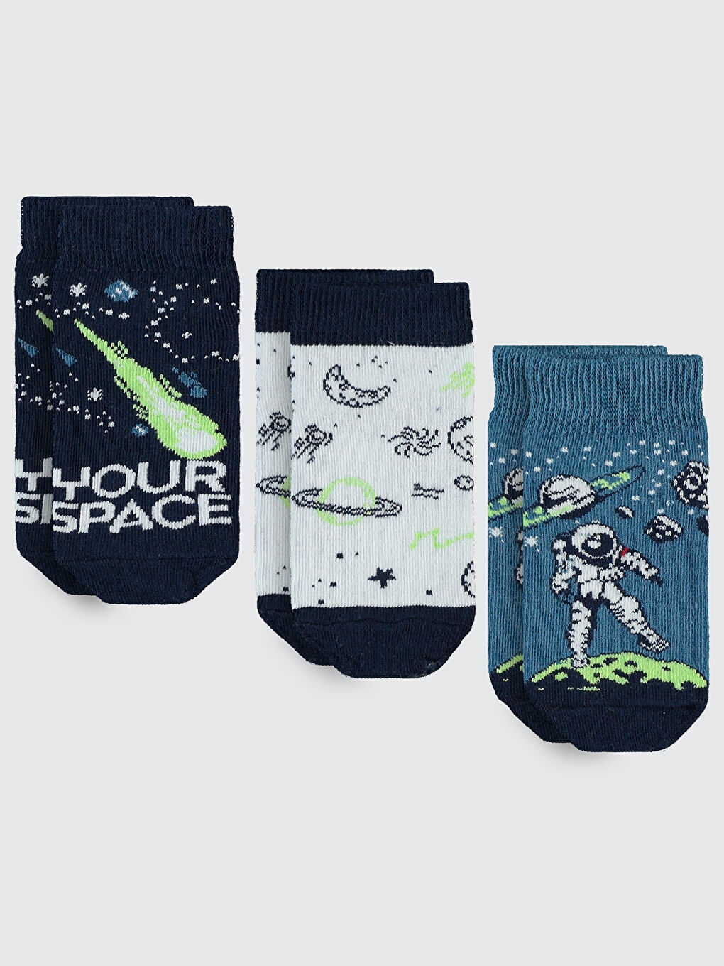 Boys Erkek Çocuk 3'lü Patik Çorap 2-12 Yaş Beyaz