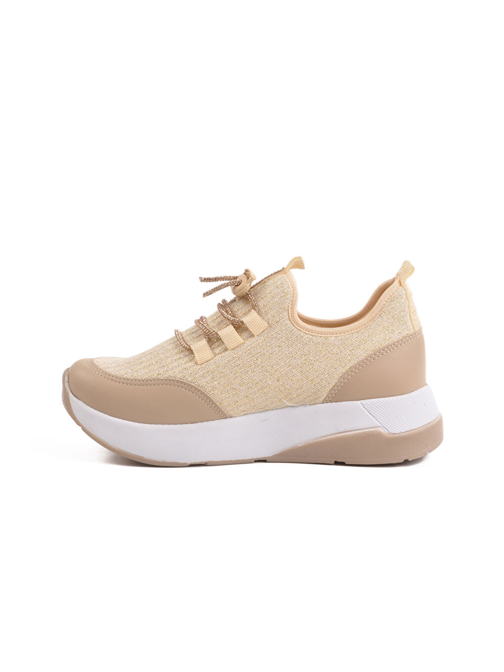 Bej Anorak Taşlı Kadın Casual Ayakkabı 702465 Z-1