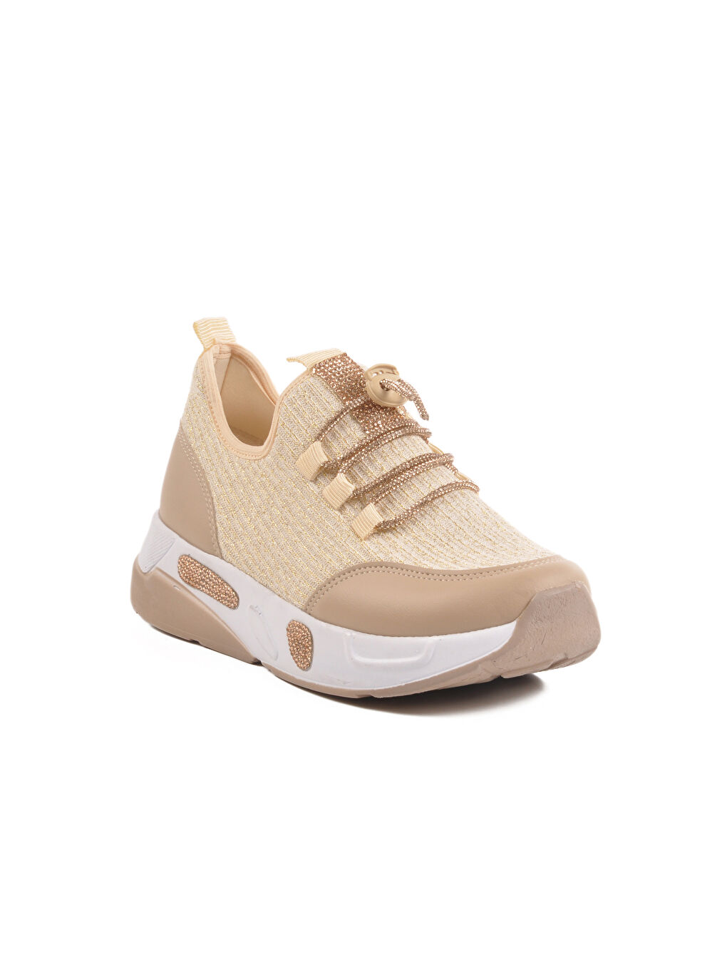 Bej Anorak Taşlı Kadın Casual Ayakkabı 702465 Z-2