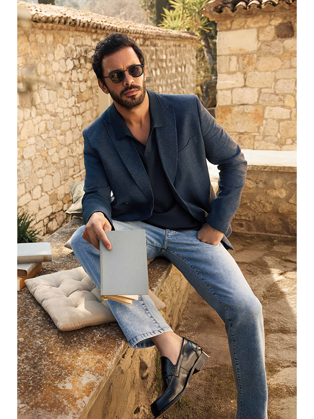 İndigo Regular Fit Elastanlı Denim Pantolon