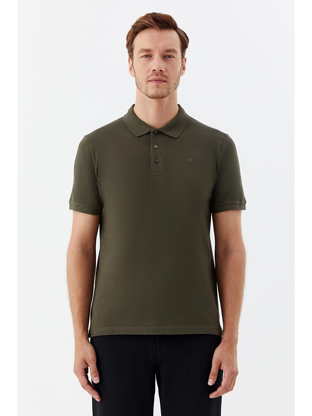 Haki  Regular Fit %100 Pamuklu Polo Yaka Tişört