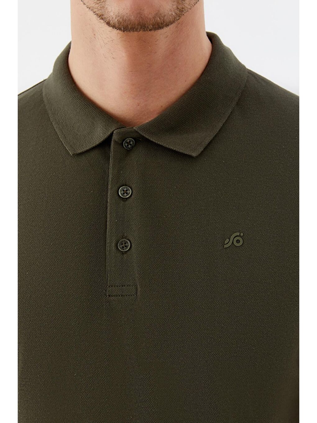 Haki  Regular Fit %100 Pamuklu Polo Yaka Tişört-3