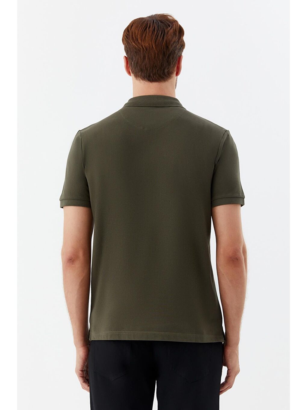 Haki  Regular Fit %100 Pamuklu Polo Yaka Tişört-4