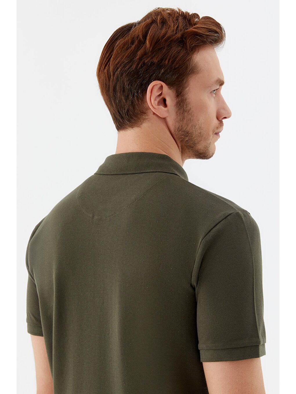 Haki  Regular Fit %100 Pamuklu Polo Yaka Tişört-5