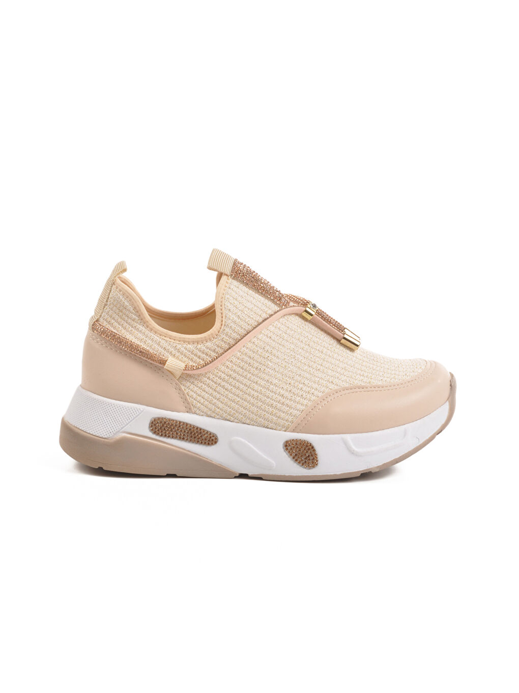 Bej Anorak Taş İşlemeli Kadın Casual Ayakkabı 702498 Z