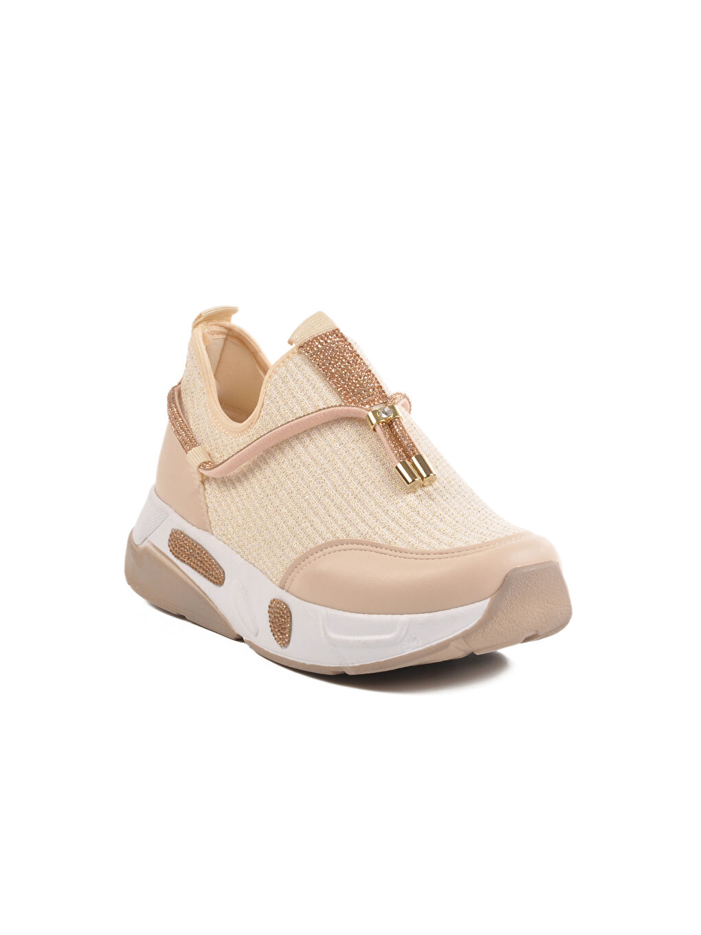Bej Anorak Taş İşlemeli Kadın Casual Ayakkabı 702498 Z-2