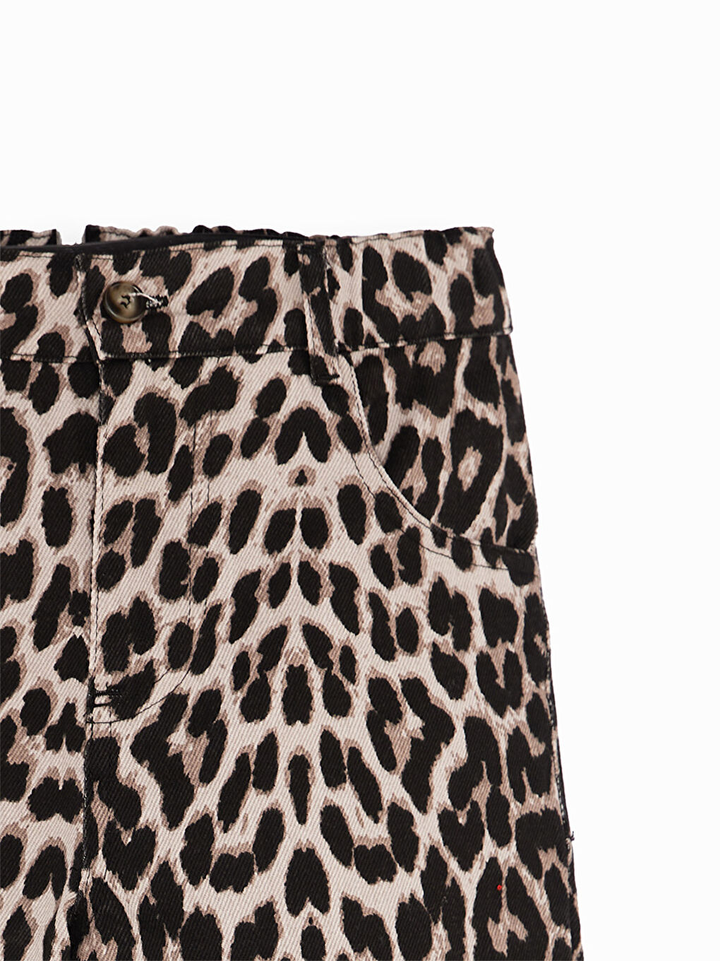 Karışık Leopar Desenli Kız Çocuk Gabardin Pantolon-4