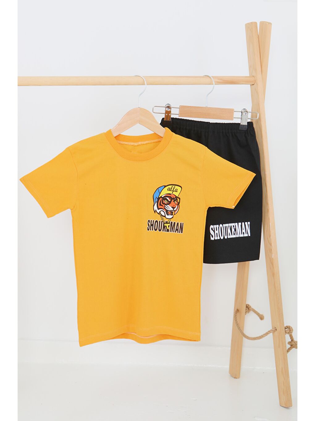 Sarı Erkek Çocuk Sari Baskılı Eşofman Takımı - 27451