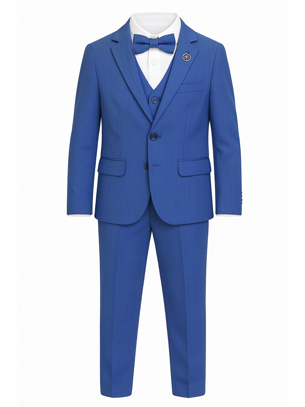 İndigo Erkek Çocuk Rozetli Papyonlu Ceketli 4’lü Set Takım Elbise Ak2840-3