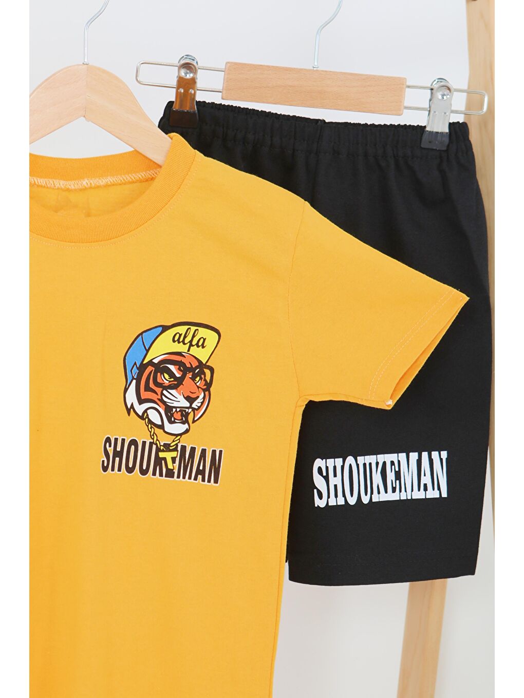 Sarı Erkek Çocuk Sari Baskılı Eşofman Takımı - 27451-1