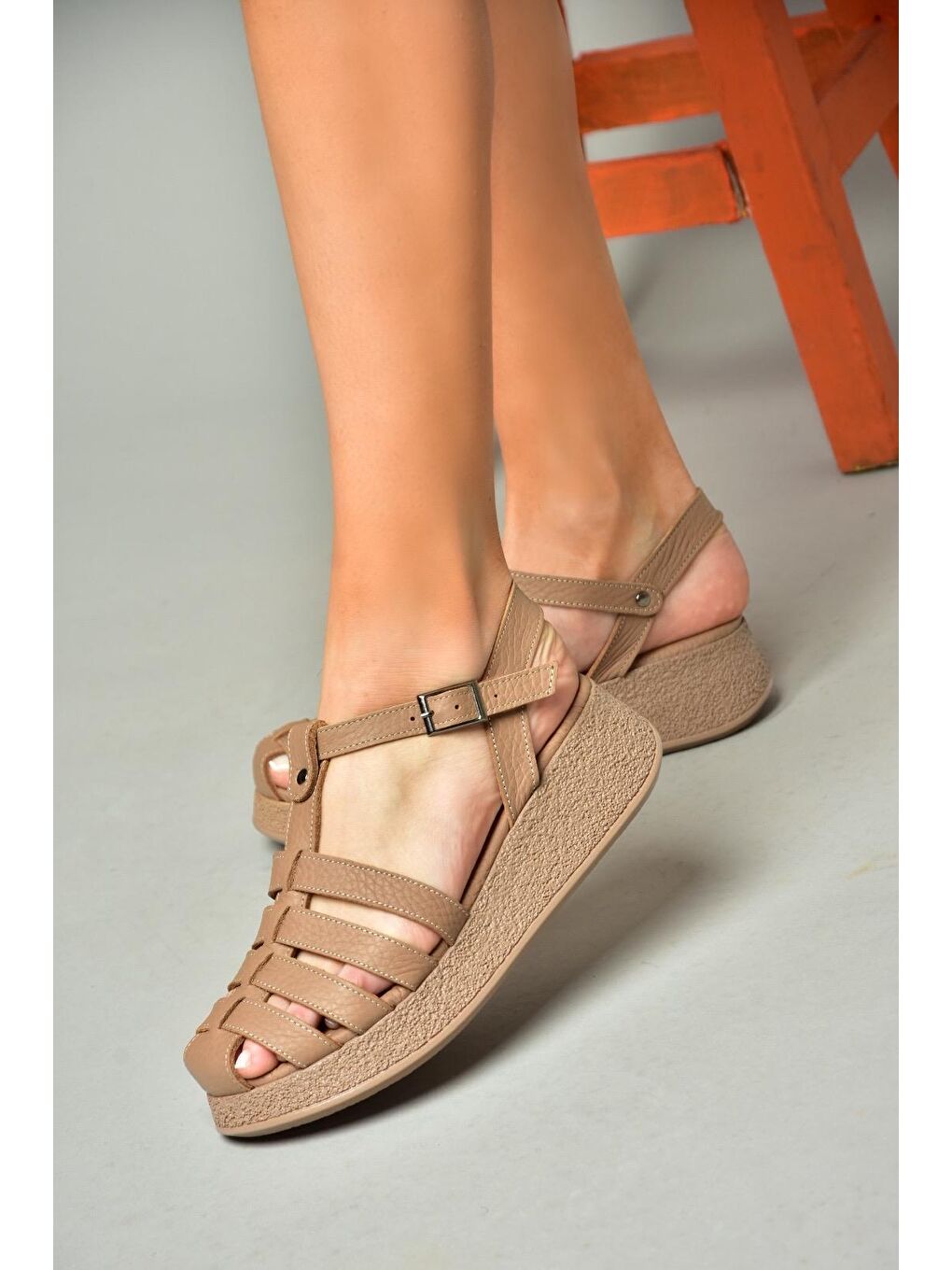 Bej P5550505 Vizon Kadın Sandalet-3
