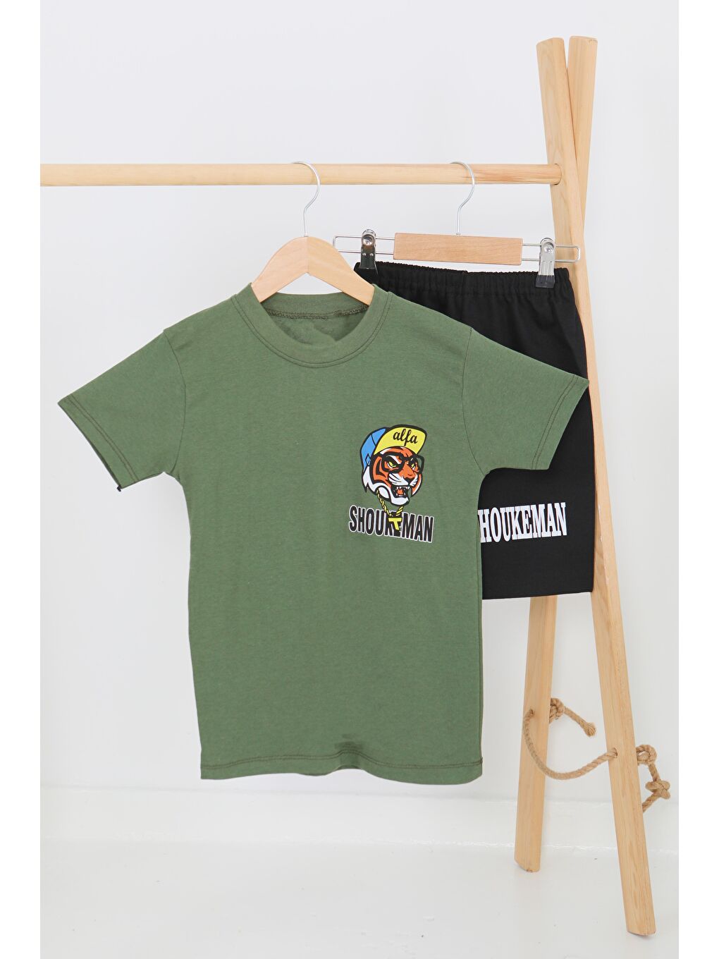 Erkek Çocuk Haki Baskılı Eşofman Takımı - 27451