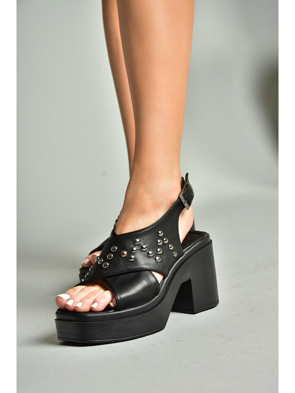 S9961210 Siyah Kadın Sandalet-3