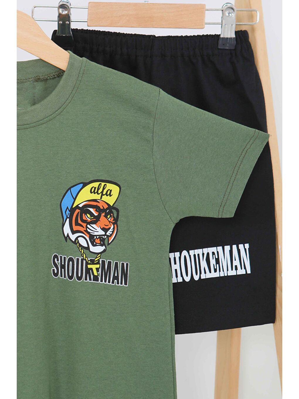 Erkek Çocuk Haki Baskılı Eşofman Takımı - 27451-1