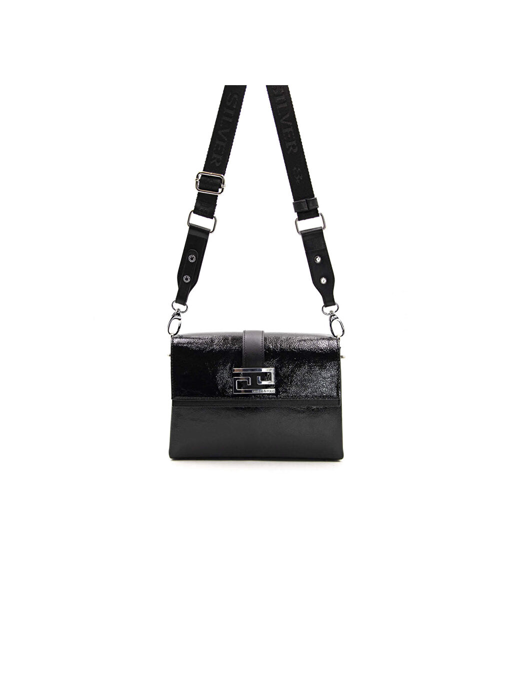 Siyah Kadın Çapraz Çanta 1009-48598 SILVER POLO ÇAPRAZ BAYAN ÇANTASI M158 SİYAH-NOVA SİYAH