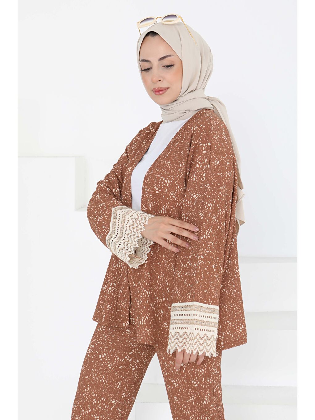 Kahverengi Kimono İkili Takım Taba - 27242-1