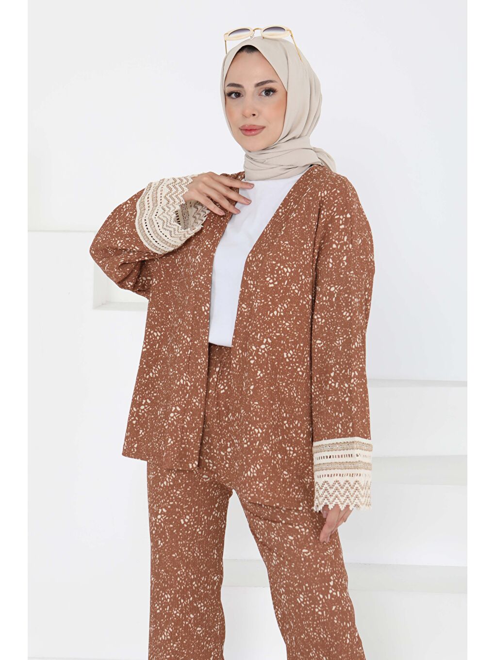 Kahverengi Kimono İkili Takım Taba - 27242-3