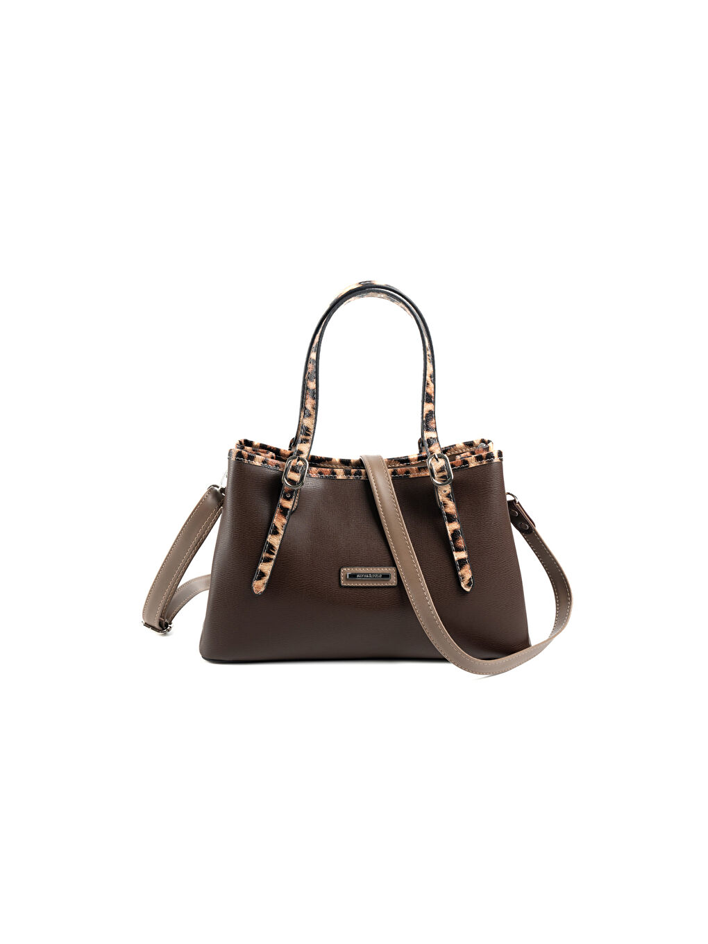 Kahverengi Kadın Omuz Çantası 1252-48331 SILVER POLO BAYAN ÇANTASI M105 KAHVE-MAT VİZON-LEOPAR TABA-4