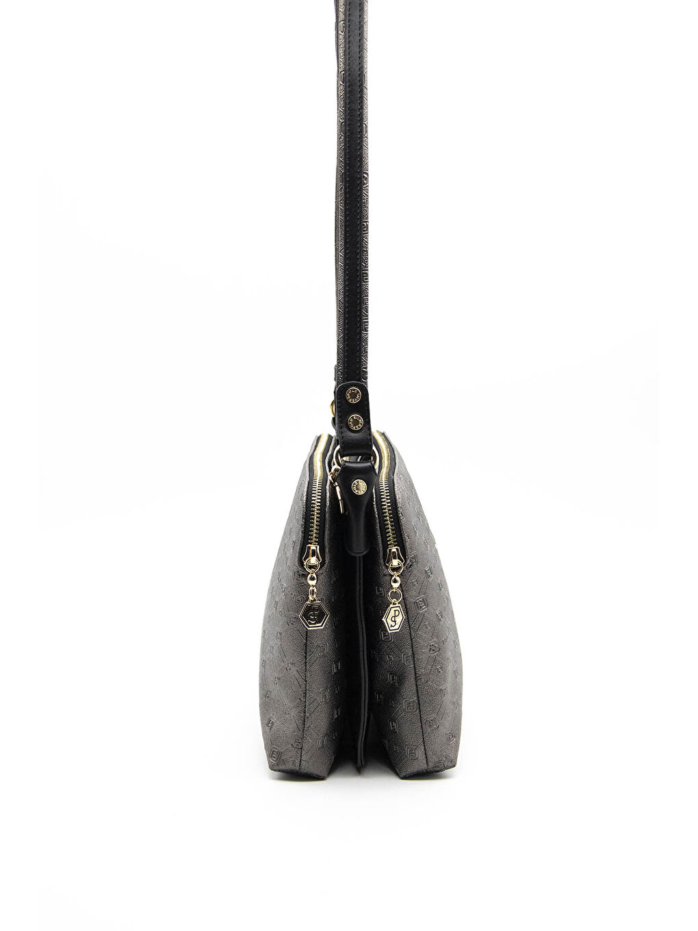 Siyah Kadın Çapraz Çanta 850-38879 ÇAPRAZ BAYAN ÇANTASI M46 PLATİN-MAT SİYAH-2