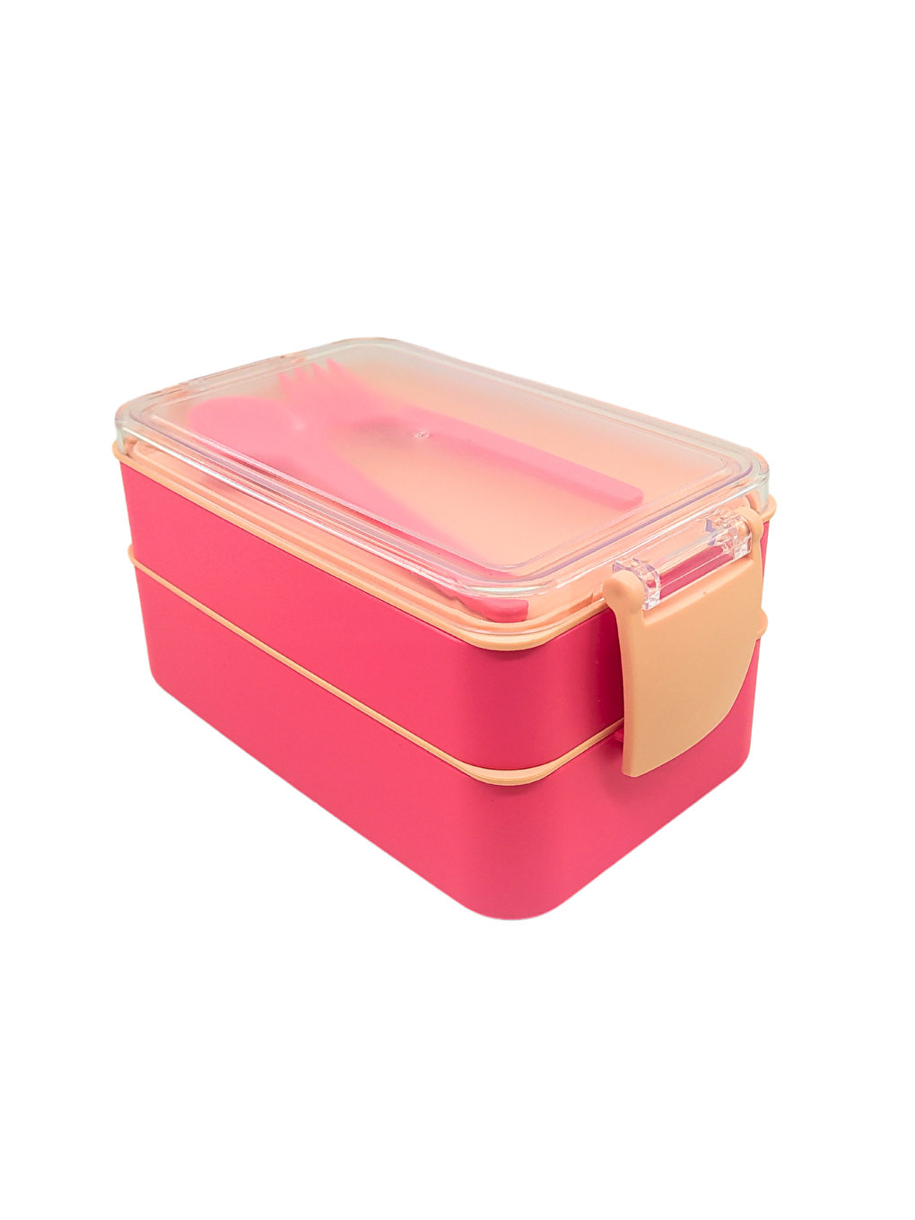 Go İki Bölmeli Kilitli Beslenme Kabı Detoks Diyet Spor Saklama Kabı 900ml Pembe-1