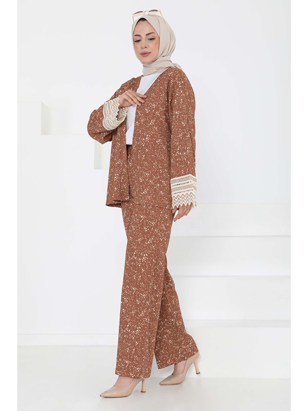Kahverengi Kimono İkili Takım Taba - 27242-4
