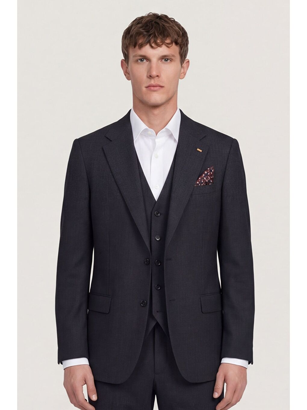 Giotelli Erkek Siyah Dar Kesim Slim Fit Viskon Dokuma Klasik Yaka 6 Drop Takım Elbise