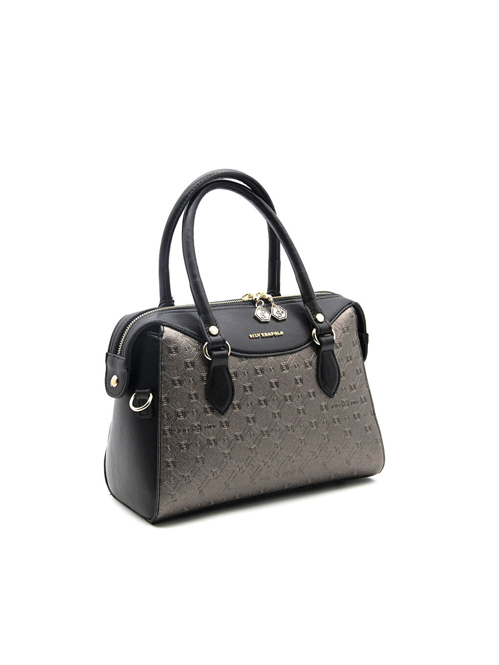 Siyah Kadın Omuz Çantası 995-37671 SILVER POLO BAYAN ÇANTASI M46 PLATİN-MAT SİYAH-1