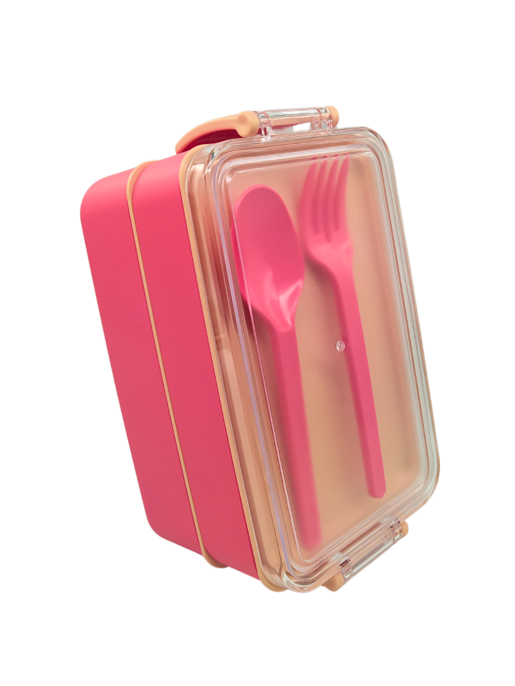 Go İki Bölmeli Kilitli Beslenme Kabı Detoks Diyet Spor Saklama Kabı 900ml Pembe-2