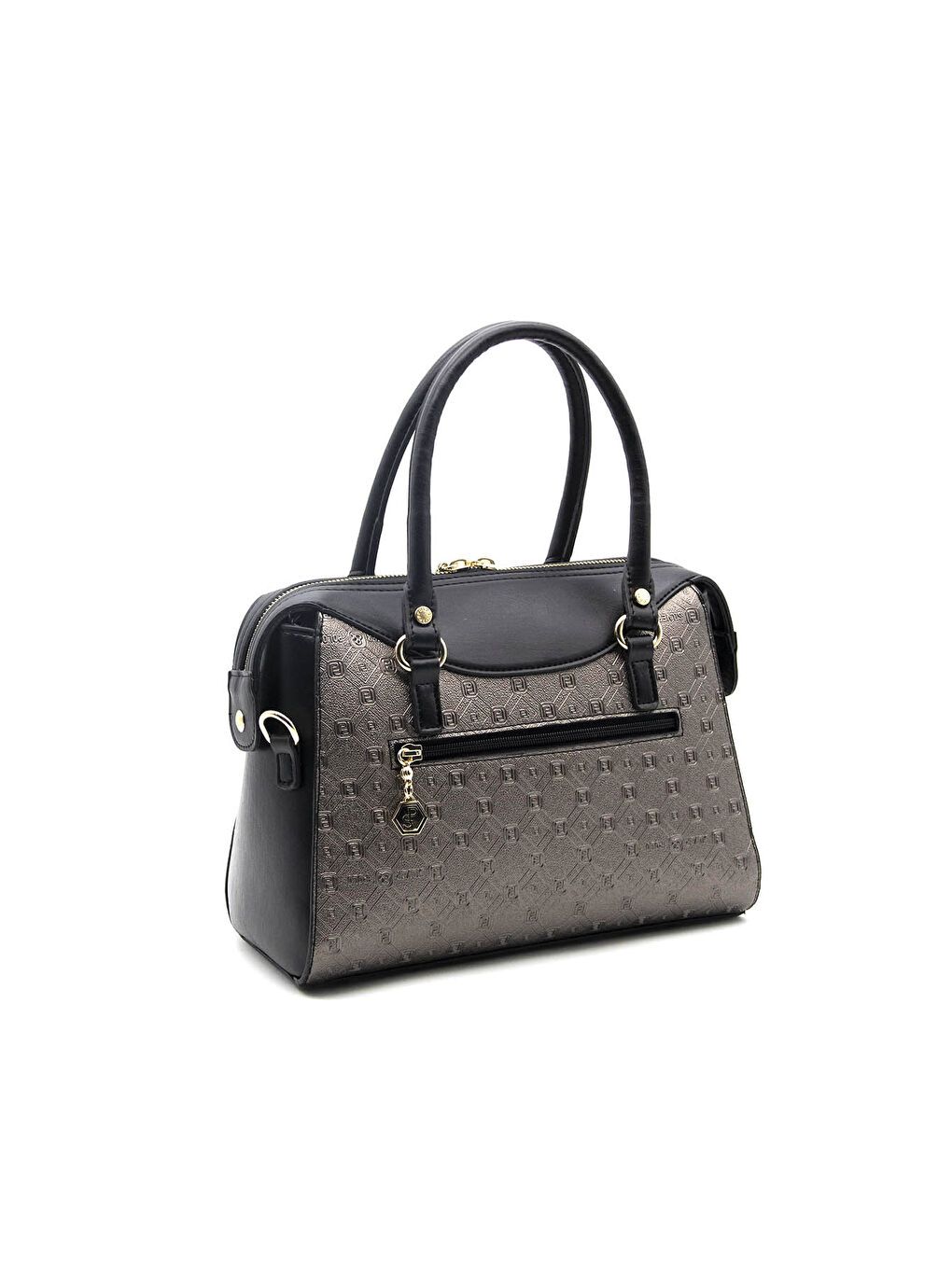 Siyah Kadın Omuz Çantası 995-37671 SILVER POLO BAYAN ÇANTASI M46 PLATİN-MAT SİYAH-3