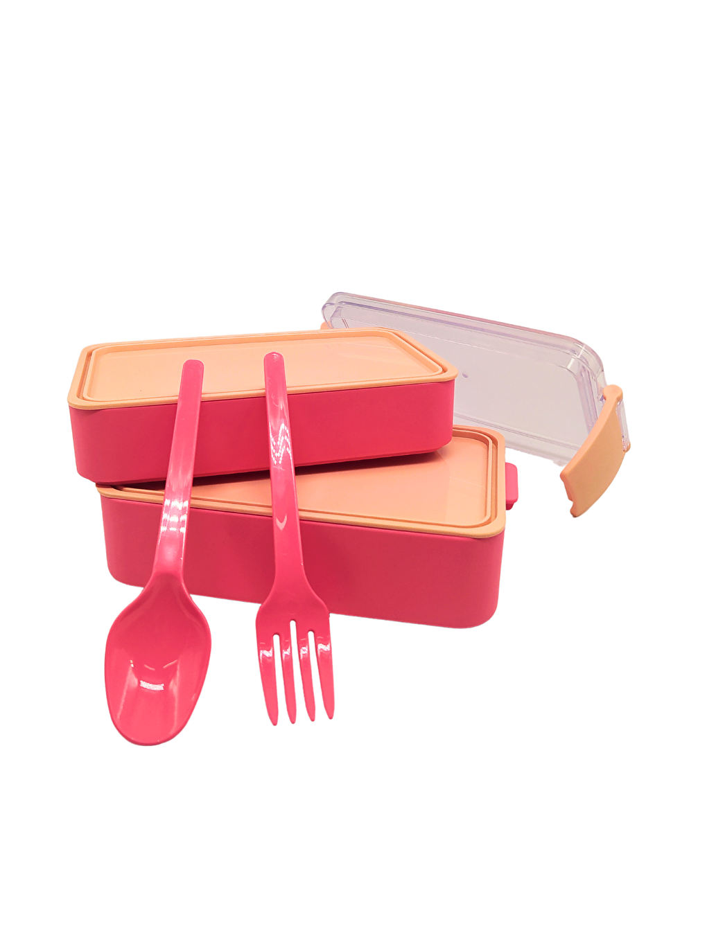 Go İki Bölmeli Kilitli Beslenme Kabı Detoks Diyet Spor Saklama Kabı 900ml Pembe-3