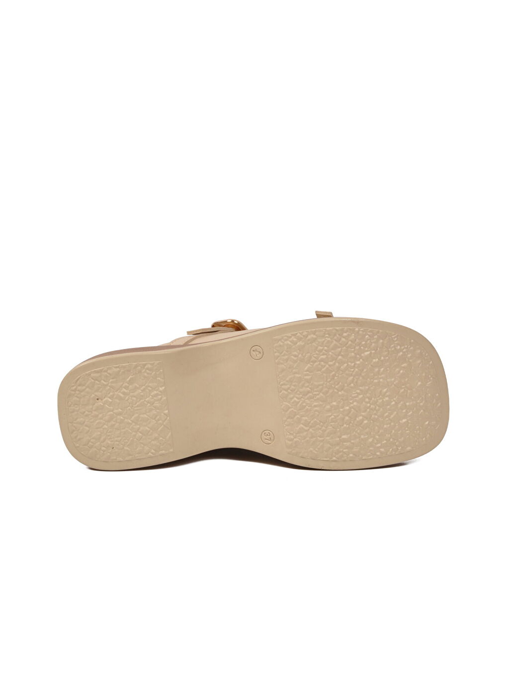 Bej Çift Bantlı Kadın Topuklu Terlik 322183 Z-4