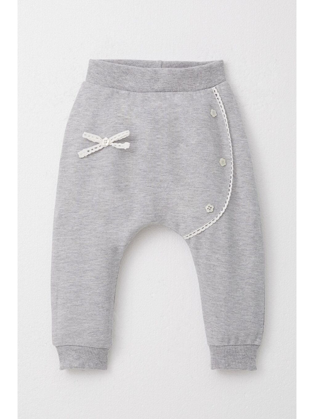 Kız Bebek Şalvar Tipi Eşofman Takım Kedicik Nakışlı Pembe (1 Yaş)-4