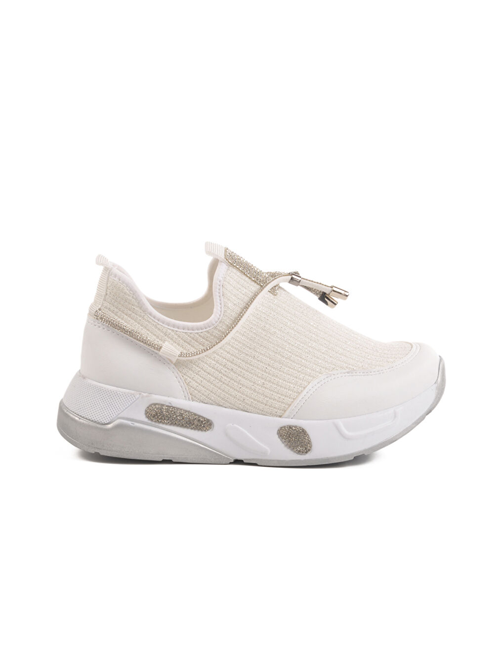 Beyaz Anorak Taş İşlemeli Kadın Casual Ayakkabı 702498 Z