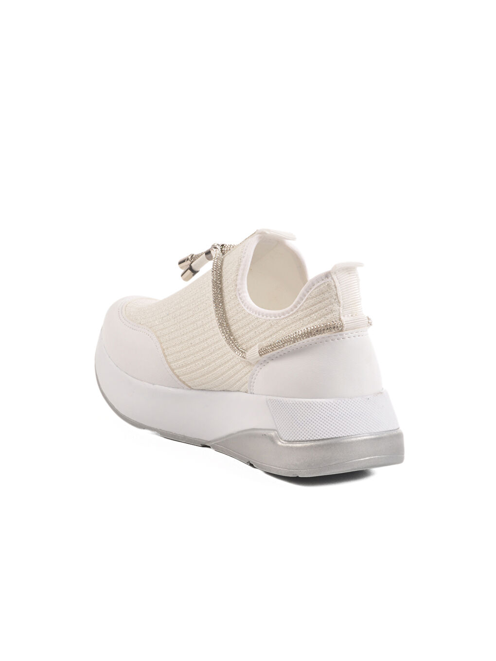 Beyaz Anorak Taş İşlemeli Kadın Casual Ayakkabı 702498 Z-3