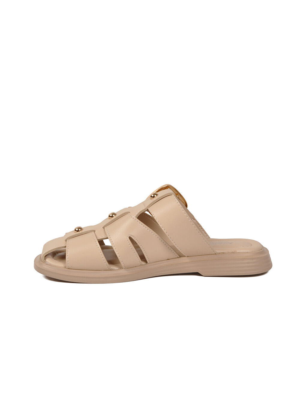 Bej Yumuşak Tabanlı Önü Kapalı Kadın Terlik 322224 Z-3