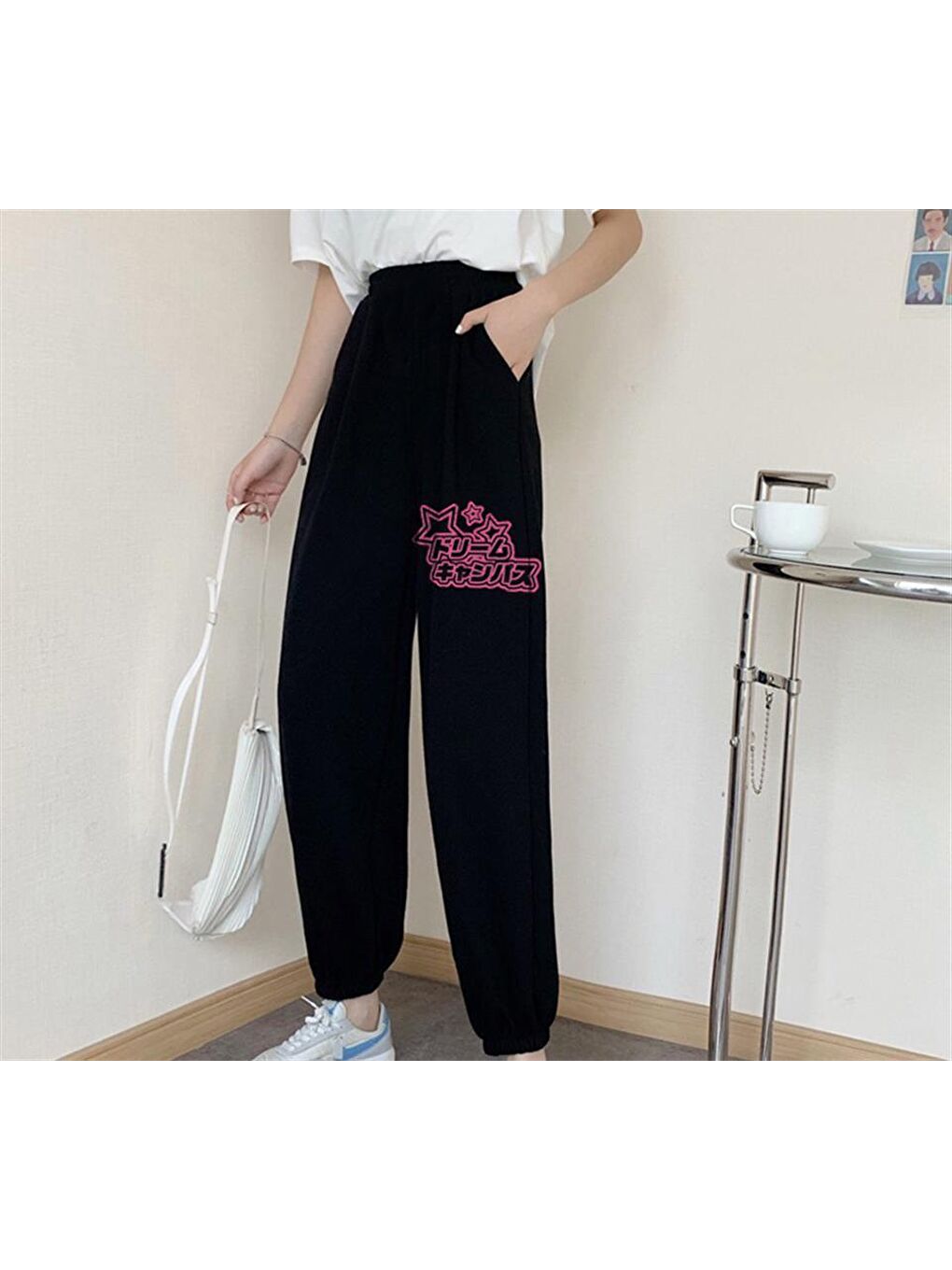 Oversize Unisex Siyah Eşofman Altı