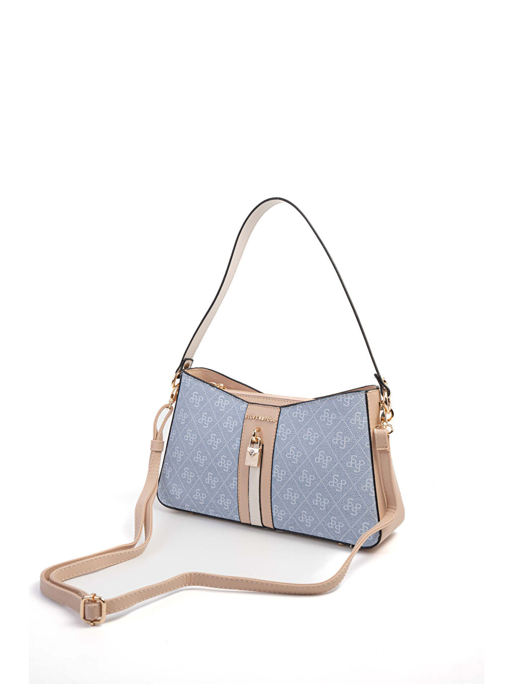 Mavi Kadın Çapraz Çanta 1102-46719 SILVER POLO ÇAPRAZ BAYAN ÇANTASI M178 MAVİ-MAT TEN-KEMİK-4