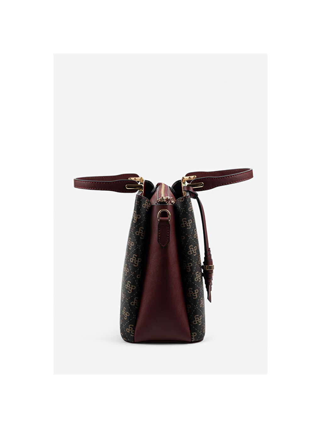 Kahverengi Kadın Omuz Çantası 969-48281 SILVER POLO BAYAN ÇANTASI M178 KAHVE SARI-MAT BORDO-2