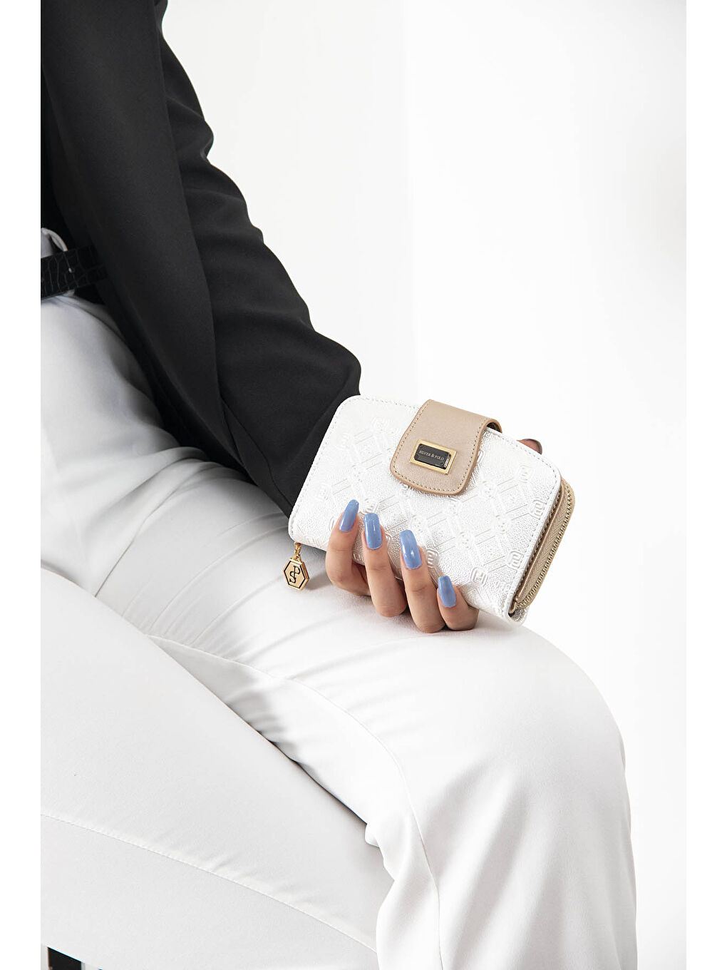 Beyaz Kadın Cüzdan & Kartlık 874-40071 BAYAN CÜZDAN M46 SEDEF-MAT S.NUT-5