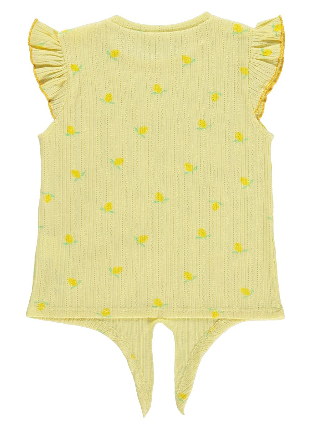 Girls Limon Desenli 6-9 Yaş Tişört - Sarı-1