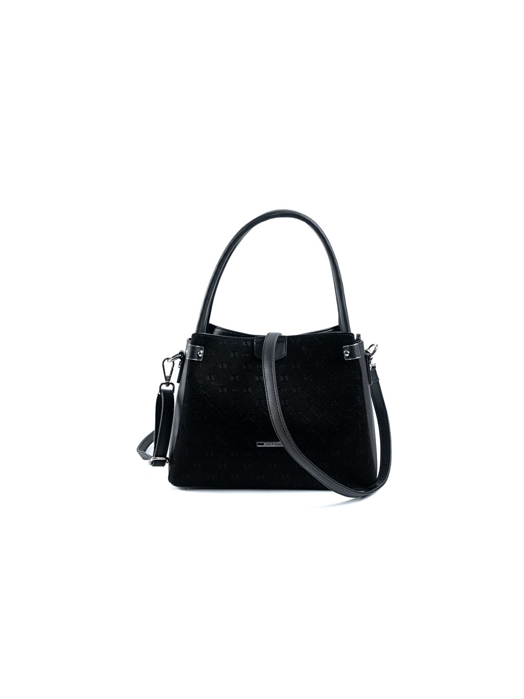 Siyah Kadın Omuz Çantası 1254-48086 SILVER POLO BAYAN ÇANTASI M158 SİYAH-NOVA SİYAH-4