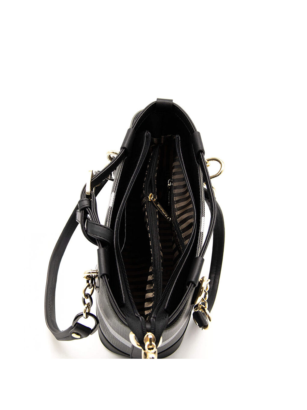 Siyah Kadın Omuz Çantası 1155-45202 SILVER POLO BAYAN ÇANTASI MK129 SİYAH-MAT SİYAH-6