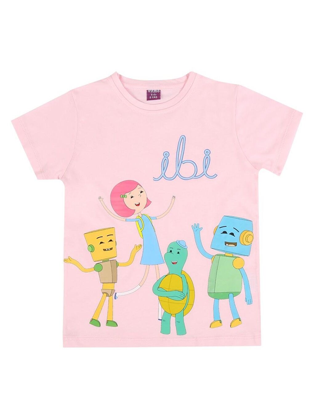 Pembe Trt Çocuk İbi Kız Çocuk Kısa Kollu %100 Pamuklu Pijama Takımı-1