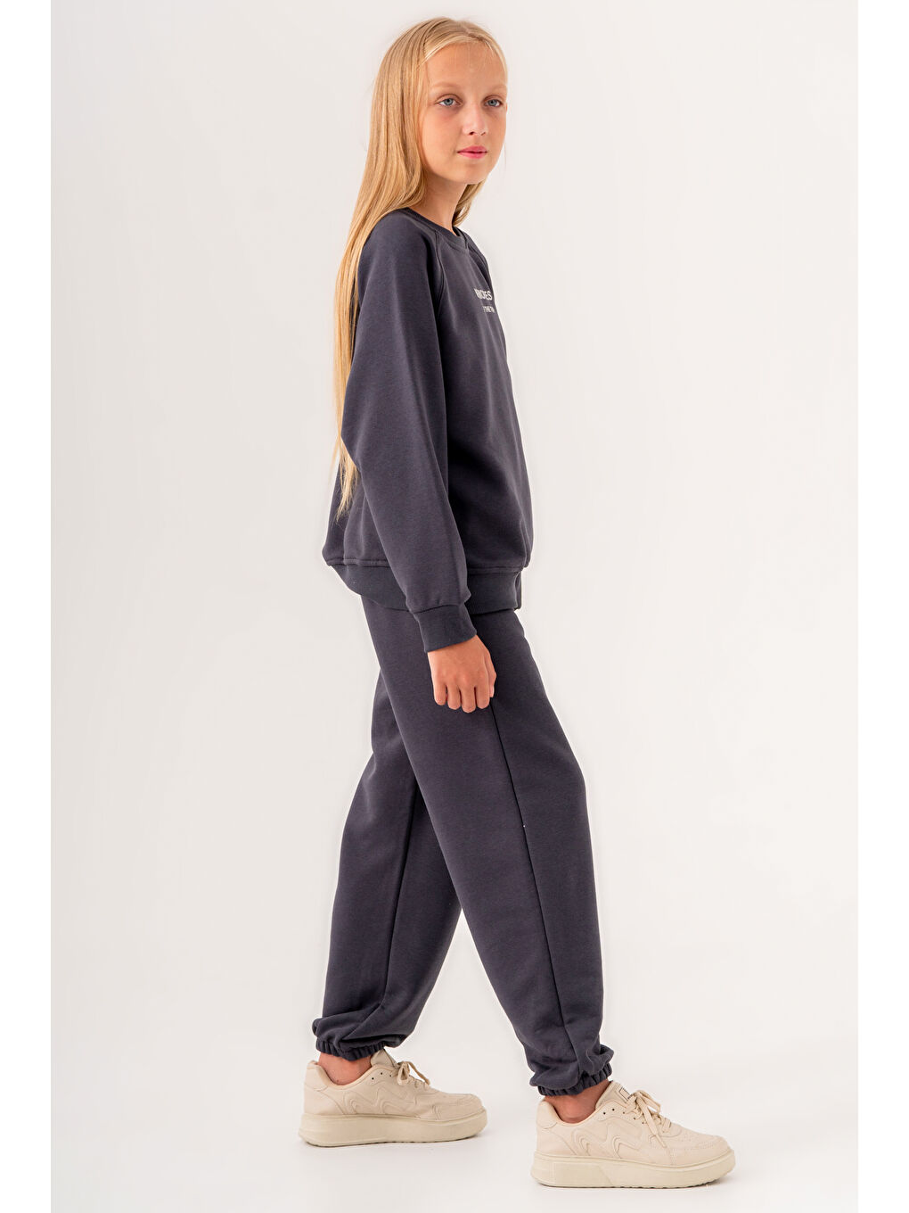 Gri Kız Çocuk Füme Memories Of The Trip Baskılı 8-12 Yaş Kız Çocuk Takım - 3507-4-2