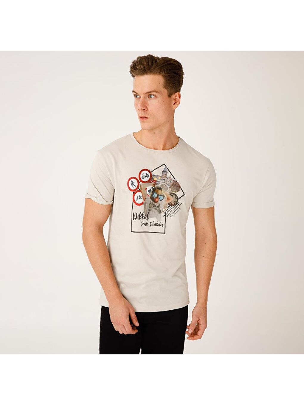 Beyaz Nature Durak Erkek T-shirt-6