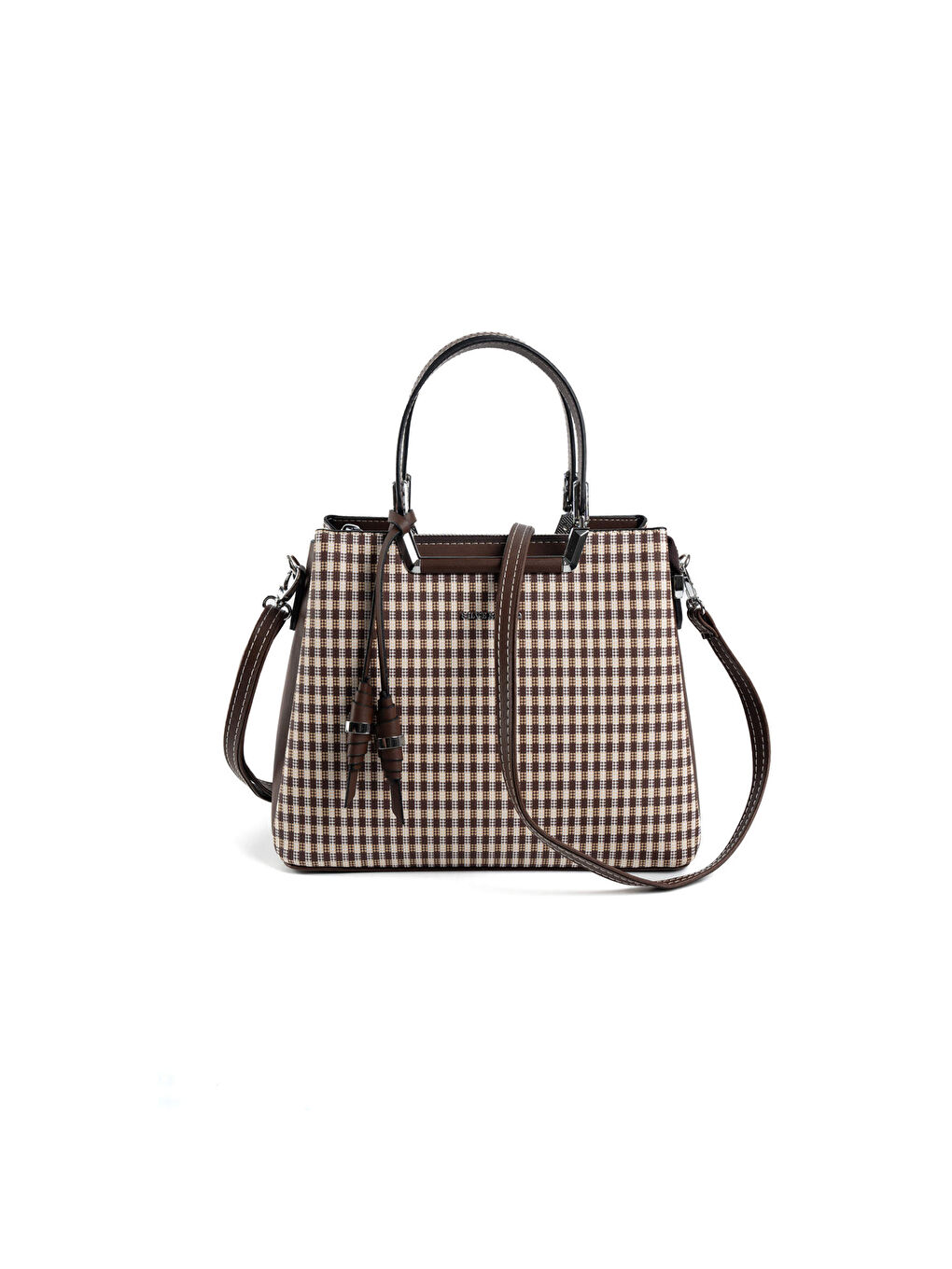 Kahverengi Kadın Omuz Çantası 969-47368 SILVER POLO BAYAN ÇANTASI M191 KAHVE SARI-MAT KAHVE-5