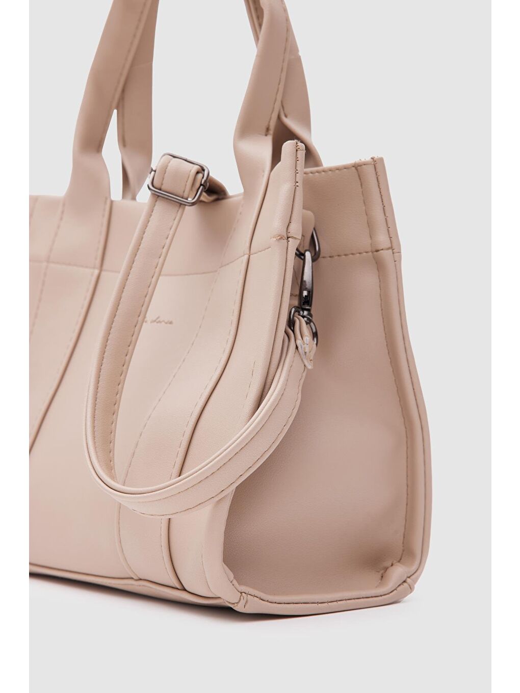 Ekru Bonnie Deri Tote Bag Bej-2