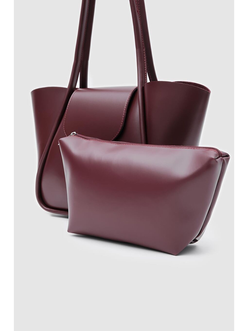 Petre Makyaj Çantalı Omuz Çantası Bordo-2